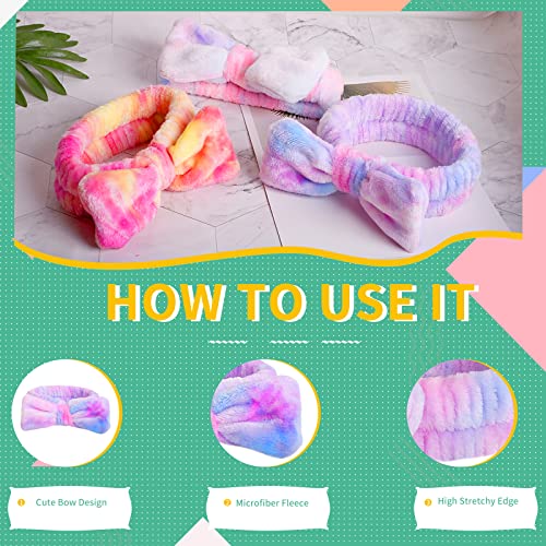 WSYUB Spa Headband,Makeup&Skincare Headbands,Headband for Washing Face - color: Gradient Purple,Pink and White