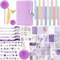 Janlaugh DIY Journal Diary with Lock Pack Scrapbook Kit, Purple, Plush - color: Purple, style: Plush