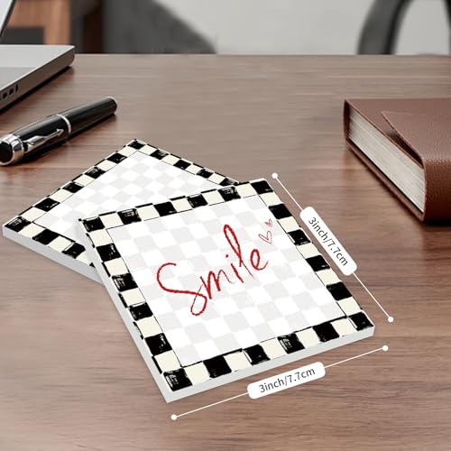 Cute Sticky Notes 3 x 3 in, 2 Pack Self Stick Note Pads with Fun Patterns, Strong Adhesive Memo Pads for Office School Home, 80 Sheets per Pad Classic Checkerboard - color: Classic Checkerboard