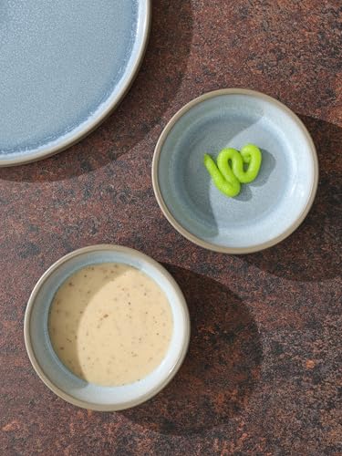 famiware Ceramic Soy Sauce Dish, 3oz Dipping Bowls Set of 6, Light Blue - color: Light Blue, style: Nature
