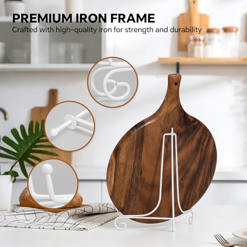 Artliving Metal Plate Stands for Display - 6-Inch Adjustable Easel Holders for Decorative Plates, Picture Frames and Books - White (2-Pack) - size: 6 inch(2 pack)