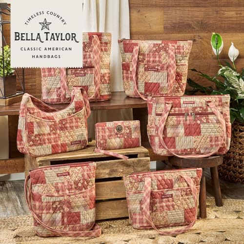 Bella Taylor Small Bible Cover, Quilted Bible Case, Burgundy Patch - color: Burgundy Patch, size: Small