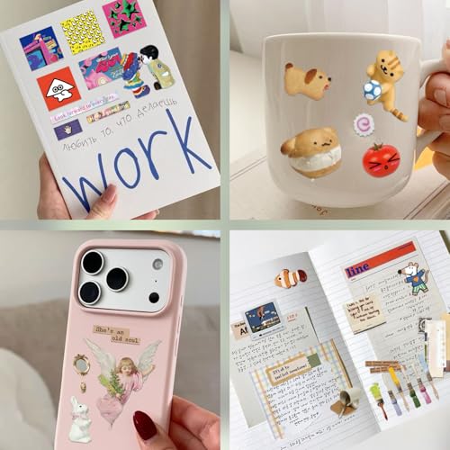 Cute Sticker Book Y2K Vintage Grunge Kawaii Retro Matte Writable Decals - color: Cat