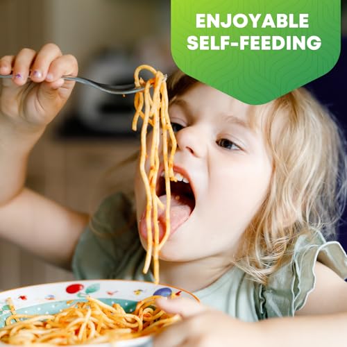 12 Pieces Toddler Utensils, Kids Stainless Steel Silverware Set - 6pcs Forks and 6pcs Spoon, Cute Children Flatware Sets with Mirror Polished, Self Feeding Safe, Dishwasher Safe - color: 12 Pieces Set