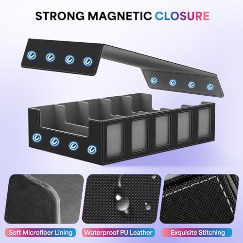 UAONO 5-Row 3900+ Trading Card Storage Box with Commander Display - color: Black&Gray, size: 5-row