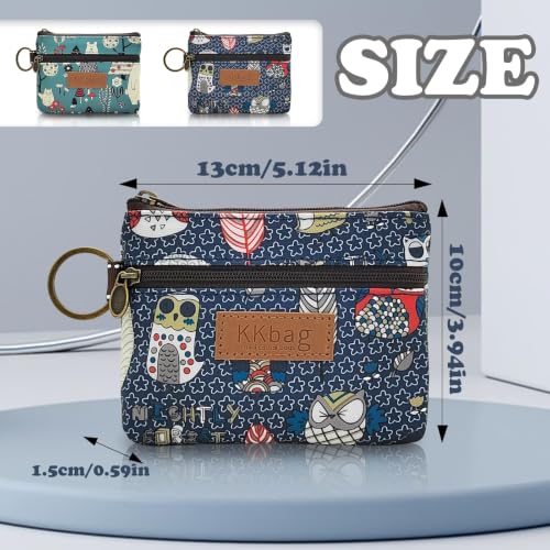 Coin Bag, Keyring Cute Coin Pouch for Women (dark blue bear) - color: dark blue bear