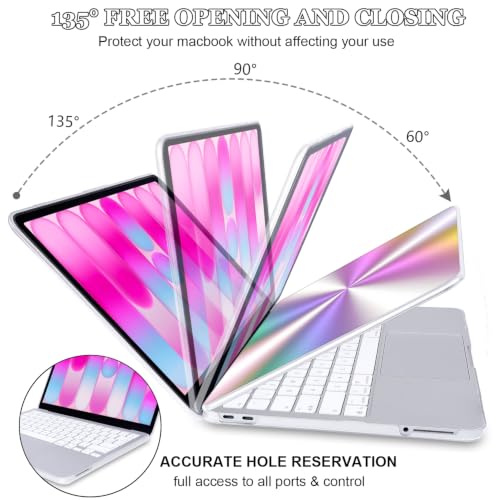 5-in-1 Printed Hard Shell Case for 2026 MacBook Neo 13 Inch A3404 - color: Cool Vibrant Purple
