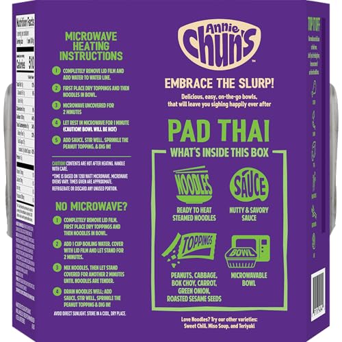 Annie Chun's Pad Thai Noodle Bowl, 8.52 oz (Pack of 6) - size: 8.52 Ounce (Pack of 6)