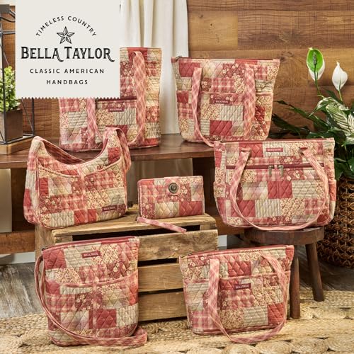 Bella Taylor Bible Cover, Quilted Bible Case, Burgundy Patch - color: Burgundy Patch, size: Large