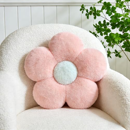 Kcvvcr Flower Pillow, Cute Decorative Flower Shaped Throw Pillow (B-Pink, 14.9 Inch) - color: B-pink, size: 14.9 Inch