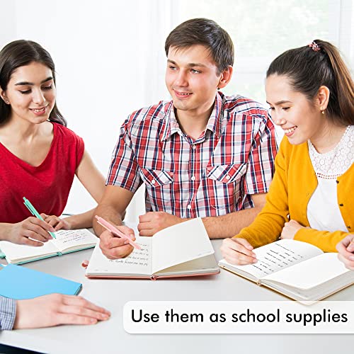 feela 5 Pack Notebooks Journals Bulk, Hardcover Classic Ruled Lined Journals with Pen Holder for Women Girls School Business Supplies, with 5 Black Pens, 120 GSM, 5.1”x8.3”, A5, Mild Colors - color: 5 Mild Colors