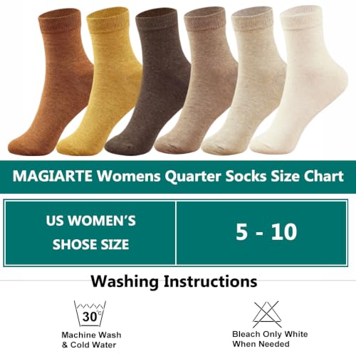 MAGIARTE Womens Mini Crew Cotton Socks,6 Pairs - color: Color#17