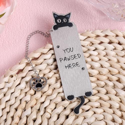 Black Inspirational Funny Cute Cat Bookmark for Reading Women - style: Cat Tail