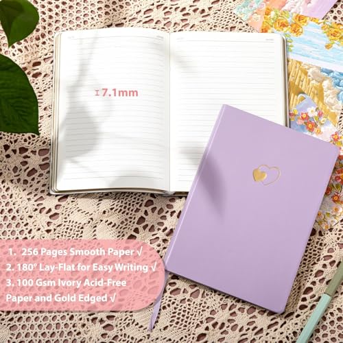 CAGIE Lined Journal Notebook for Women and Girls A5 256 Pages - color: Purple2