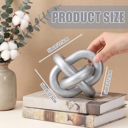 Yalikop 3 Link Wood Knot Decor Rustic Table Shelf Accents, Silver - color: Silver