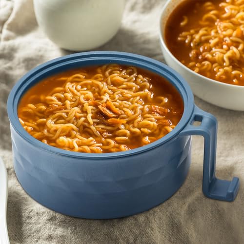 2 Sets 40 oz Microwave Ramen Bowl with Handles, Gray,Dark Blue - color: Gray,Dark Blue