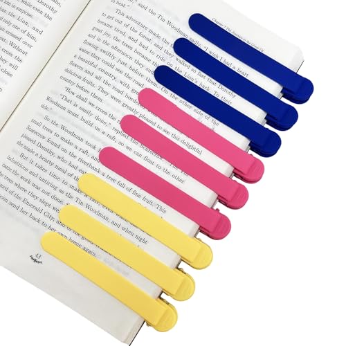 9Pcs Automatic Bookmark, Silicone Smart Book Marks for Reading Women, Men, Kids,Cute Unique Book Markers Bookmark Clip Reading Accessories Gifts for Book Lovers - color: 3 Blue+3 Red+ 3 Yellow