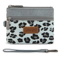Wrangler Small Wallet for Women Leopard Print Wristlet Wallets Mini Change Pouch Jean - color: Leopard Print Jean