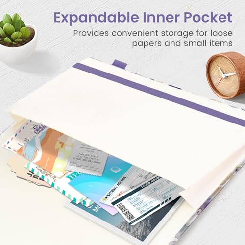 Taja Aesthetic Lined Journal for Women, Pretty Notebooks for Work & Study - color: B-Purple Blocks