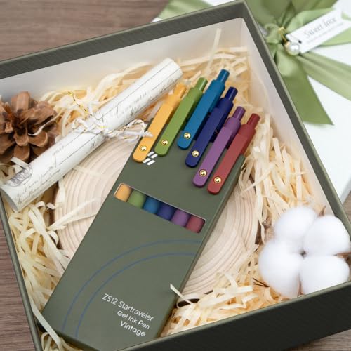 UIXJODO Gel Pens, 6 Pack Gold Retro 0.5mm Black Ink Pens Fine Point Smooth Writing Pens for School Office Supplies, Gifts for Women Girls - color: 6 Pack Gold Retro - Black Ink