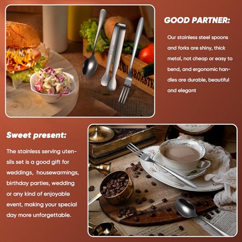 24 Pcs Mini Appetizers Forks and Spoons Tongs, Vivid Sharp Spoon, Black - color: Vivid Black, size: Sharp Spoon