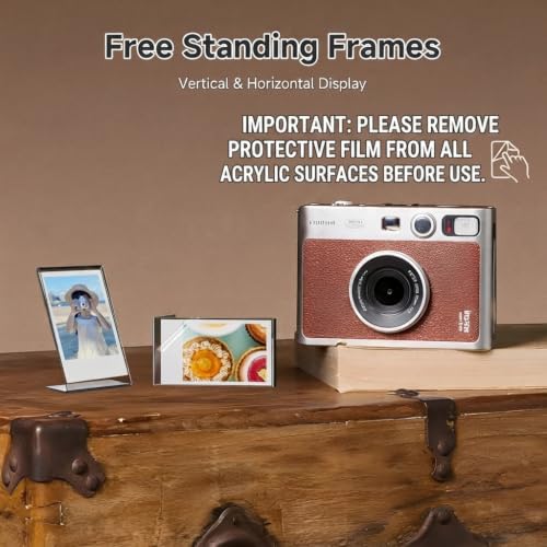 Mini Acrylic Picture Frames 2x3 for Instax Mini Film, Clear Instant Photo Display Stand for Fujifilm Instax 12 11 9 40 25 90, Small Tabletop Picture Frame for Desk Shelf（6 Pack） - size: 6 Pack