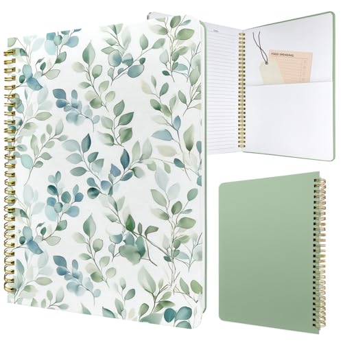 Cute Spiral Notebook Lined Journal B5 Note Book with Pocket, Spring - color: Spring Leaves