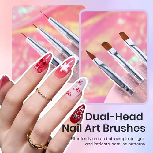Beetles 31pcs Nail Art Brushes, Nail Art Pens, Dotting Tools, Dust Brush - color: F-Multicolor-31