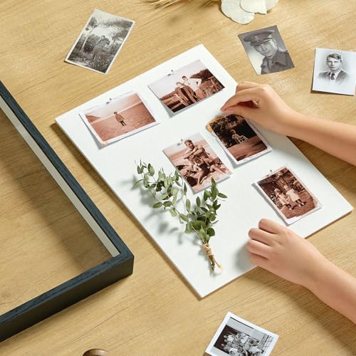 12x16 Large Shadow Box Frame with Thickened Acrylic Panel & Pins - color: Black + Thickened Panel + Foam Packaging, size: 12x16
