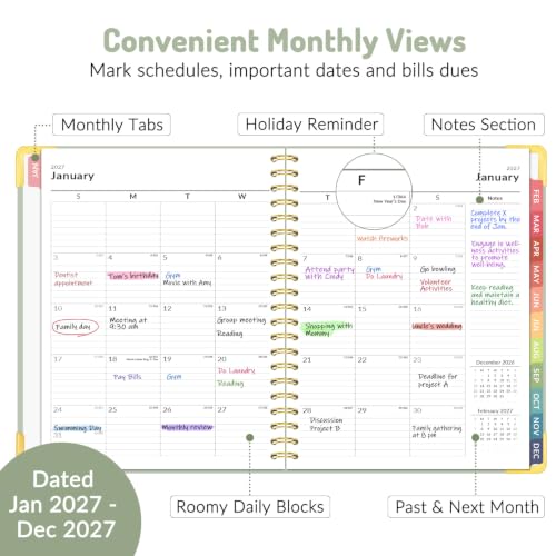 Forvencer 2027 Planner Weekly and Monthly, Hardcover Calendar Planner, A4 - color: Off-white, size: 8.5"x11" (Jan 2027 - Dec 2027)