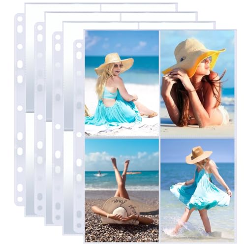 50 Pack Photo Sleeves Holds 400 3.5""x5"" Photos, Clear Photo Page Protector for 3 Ring Binder, Double-Sided Photo Album Refill Pages Photo Pockets Photo Sleeves Binder Sheets - size: 3.5"x5"