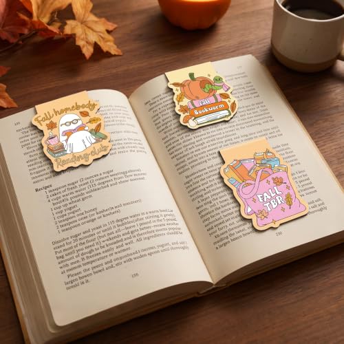 Fall Magnetic Bookmarks for Women, Funny Autumn Magnet Book Mark - color: Funny Autumn
