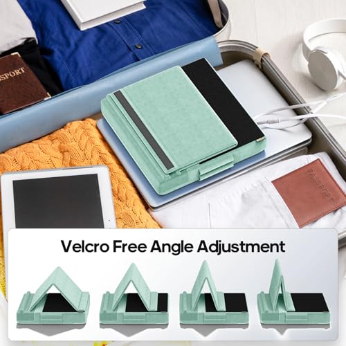 KDD Tablet Pillow Stand, Multi-Angle Viewing Ipad Holder for Lap, Bed and Desk, Foldable Soft Pad Dock with Stylus Mount Compatible with Ipad Pro 12.9, 10.5, 11, Air, Mini, Phones, Books, E-Reader - color: Green