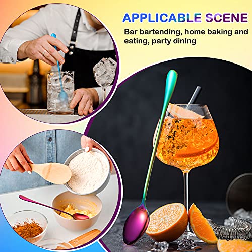 8 Pcs Long Handle Tea Spoon, Stainless Steel Mixing Spoon, Popular Style - style: Popular Style