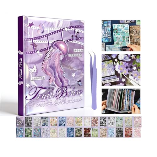 Japanese Sticker Books for Journaling Supplies, Retro Japanese Stickers - color: Truth