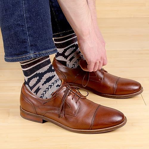 BambooMN Men's Cotton Colorful Design Fashion Novelty Dress Socks - color: Color 3 - 2 Pairs, size: 5-9