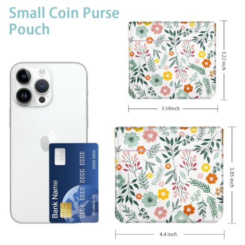 Squeeze Coin Purse Pouch Mini Coin Pocket Portable Change Wallet - color: Green Daisy, size: Mini (3.54"x3.2")