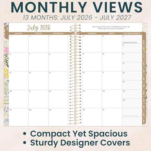 bloom daily planners 2026-2027 Academic Year Pocket Planner (July 2026 - July 2027) 13 Months - SMALL 4” x 6” Weekly Monthly Agenda Organizer & Calendar Book - Garden Party, Beige - color: Garden Party 2026-27, size: 4" x 6"