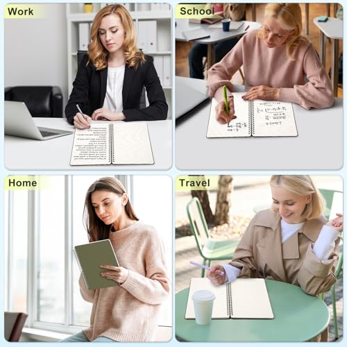 Lined Spiral Notebook for Women, A5 College Ruled Leather Spiral Journals - color: Green, size: A5