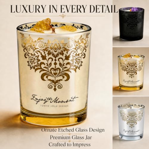 Luxury Candle Gift Set for Women, 3x7oz, Trimmer & Snuffer Lid