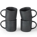famiware Coffee Mug Set of 4, Star 12 oz Ceramic Mugs Cups Set with Handle - color: Star-Matte Dark Charcoal, size: 4 Count (Pack of 1)