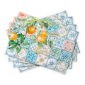 Maison d' Hermine Placemats Set of 4 Reusable 100% Cotton (13"x19") - color: 038 - Agrume, size: 13" X 19" (Pack of 4)