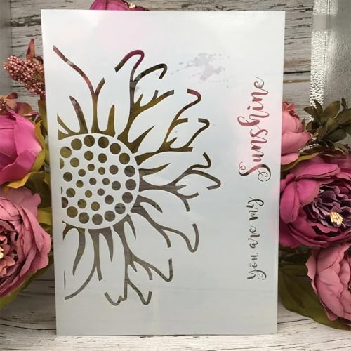 TIAMECH A4 Reusable Sunflower Stencil for Painting - style: Sunflower Sunshine