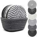 Drink Coasters with Holder, Set of 6 - color: Mix Color - Style 2