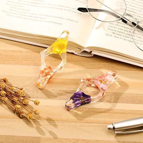 Outus 2 Pcs Dried Flower Book Thumb Page Holders Resin Book Page Holder - style: Stylish Style