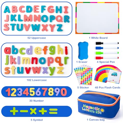Sundaymot Magnetic Alphabet Letters Kit 310 Pcs Upper Lower Case Toy Set