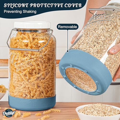 1.5 Gallon Glass Jars with Airtight Lids for Food Storage Large - size: 1.5 Gallon/2 Pack(with handle & base)