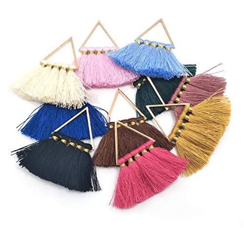 20Pcs Cotton Cord Handmade Mini Tassels, Colorful Earring Tassels Assorted Colors Randomly (17) - color: 17