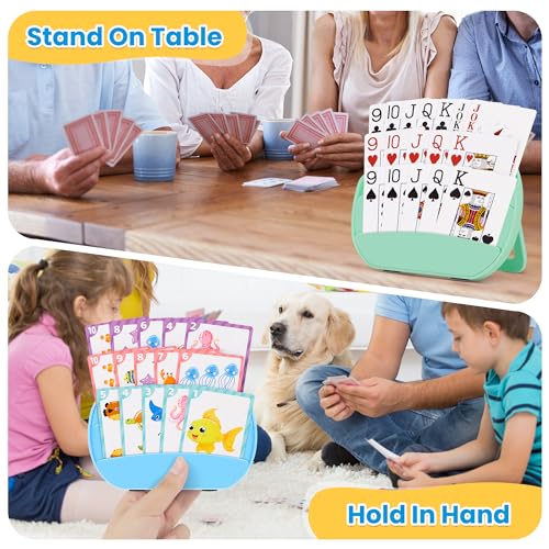 Card Holders for Playing Cards, 2 Pack Playing Card Holder (Blue & Green) - color: Blue & Green
