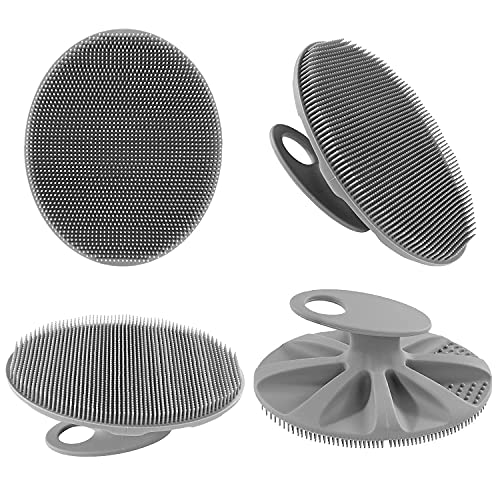 INNERNEED Silicone Body Cleansing Brush Exfoliating Scrubber, Gray - color: Gray